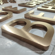 Light Weight Self Adhesive Metal Letter Polished Sign Painted 3d Signage Logo